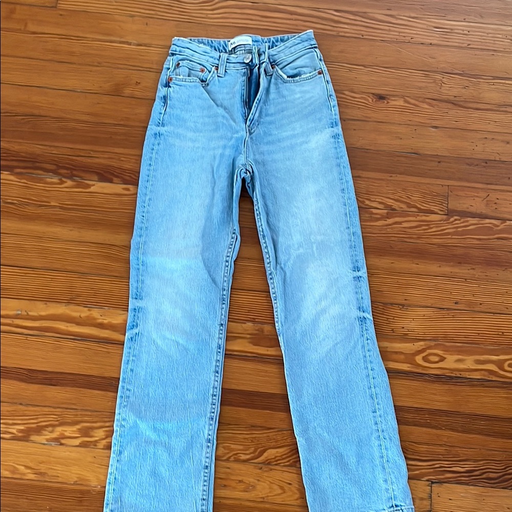 Zara Blue Straight Leg Jeans